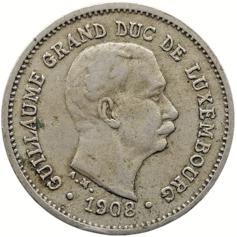 1908 5 Centimes Luxembourg Coin Guillaume IV