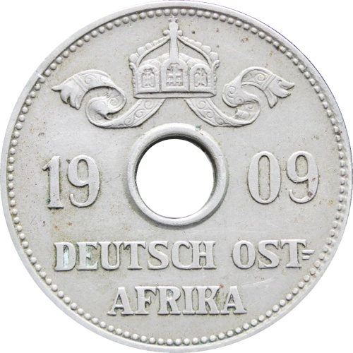 1909 10 Heller German East Africa Wilhelm II Coin Mint Hamburg