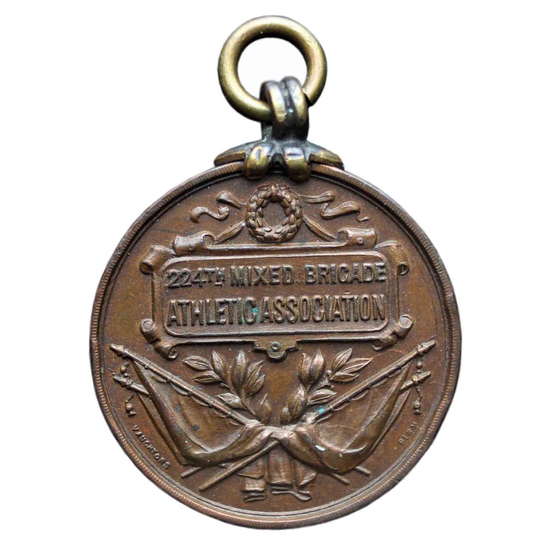 1918 Army British 224th Mixed Brigade Athletic Association Medal Military Sport World War I