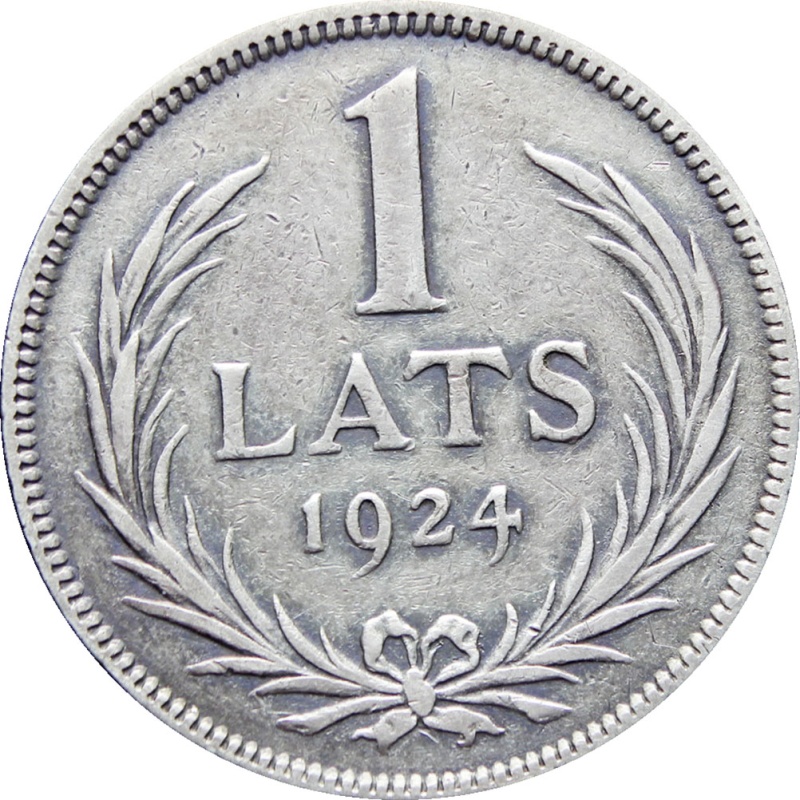 1924 Latvia One Lats Silver Coin