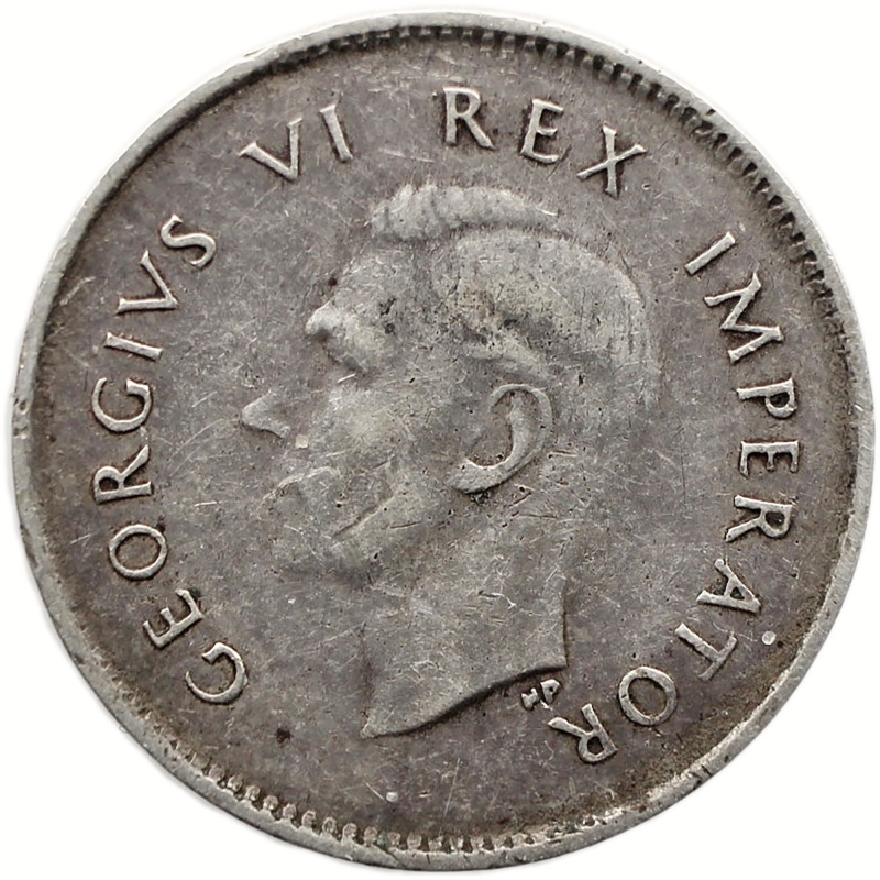 1942 3 Pence South Africa Coin George VI Silver