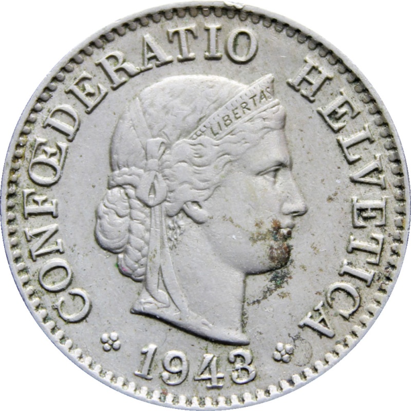 1943 5 Rappen Switzerland Coin