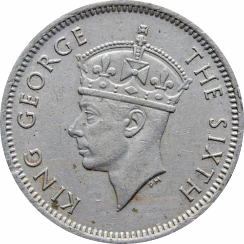 1948 Malaya 10 Cents George VI Coin