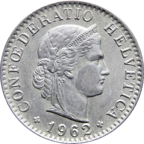 1962 Switzerland 20 Rappen Coin