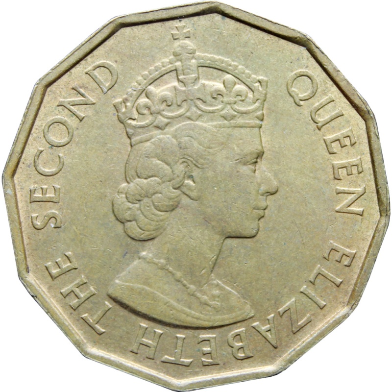 1963 Fiji Elizabeth II Three Pence Coin 1st portrait