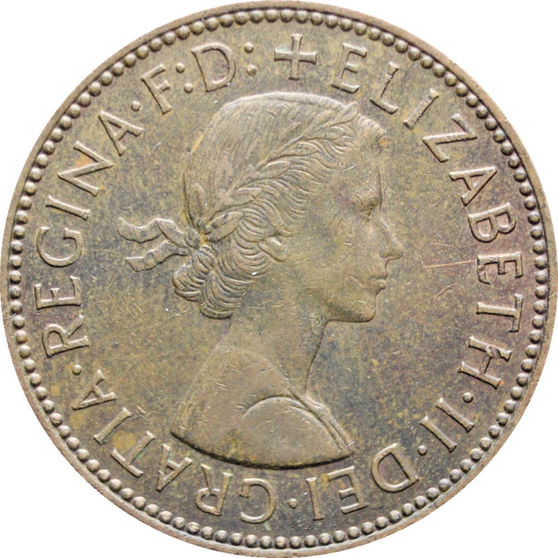 1965 Half Penny Elizabeth II Coin 1st portrait