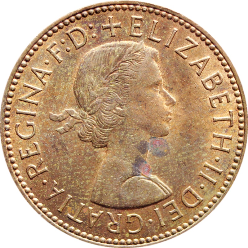 1967 Half Penny Elizabeth II Coin 1st portrait