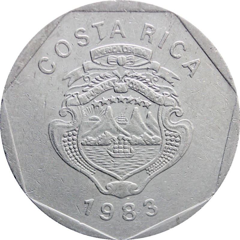 1983 5 Colones Costa Rica Coin