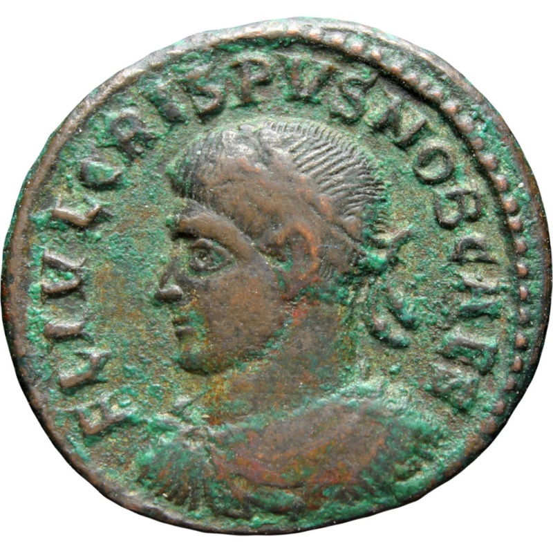 317 - 326 A.D. Roman Empire Crispus Coin AE3 Thessalonica Mint