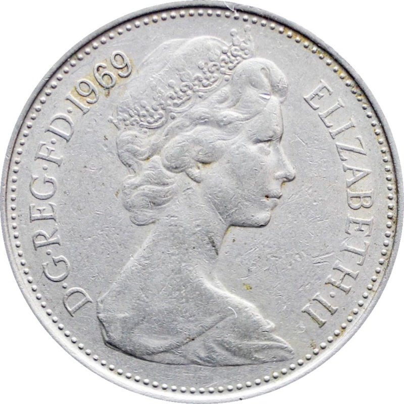 5 New Pence 1969 Elizabeth II 2nd portrait United Kingdom Coin