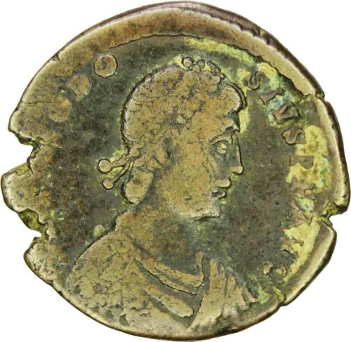 Ancient Roman Theodosius I 379-395 Bronze Coin AE22 Minted Nicomedia