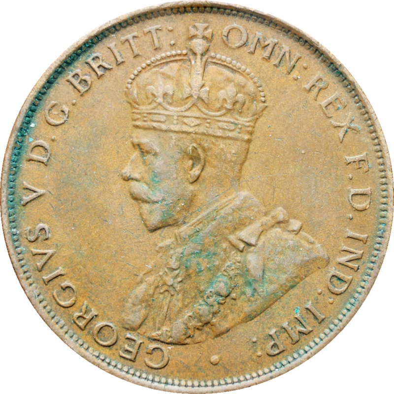 Australia 1928 One Penny George V Coin