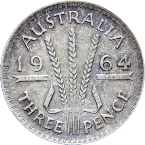 Australia 1964 3 Pence Elizabeth II Coin