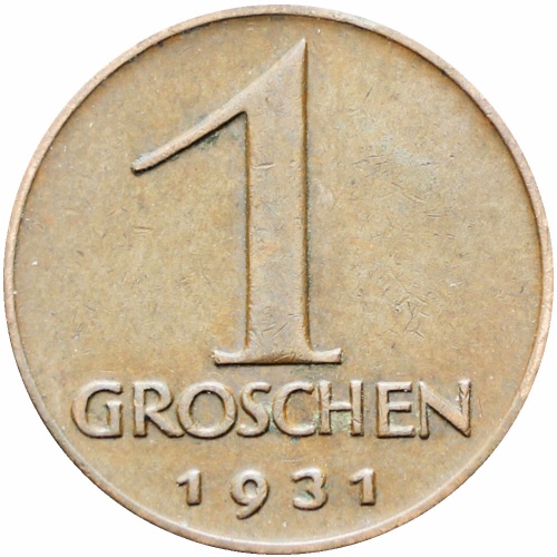 Austria 1931 1 Groschen Coin