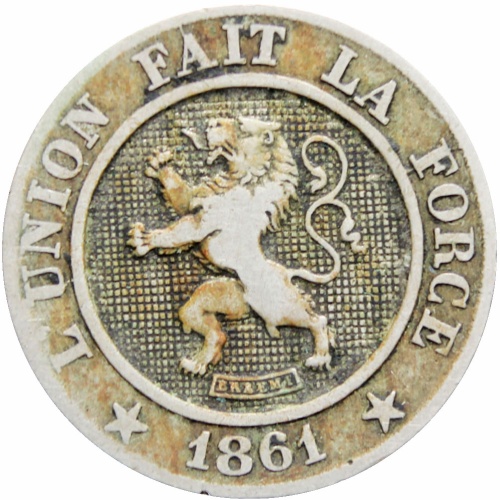 Belgium Leopold I 1861 10 Centimes Coin