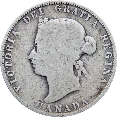 Canada 1874 25 Cents Victoria Coin Silver