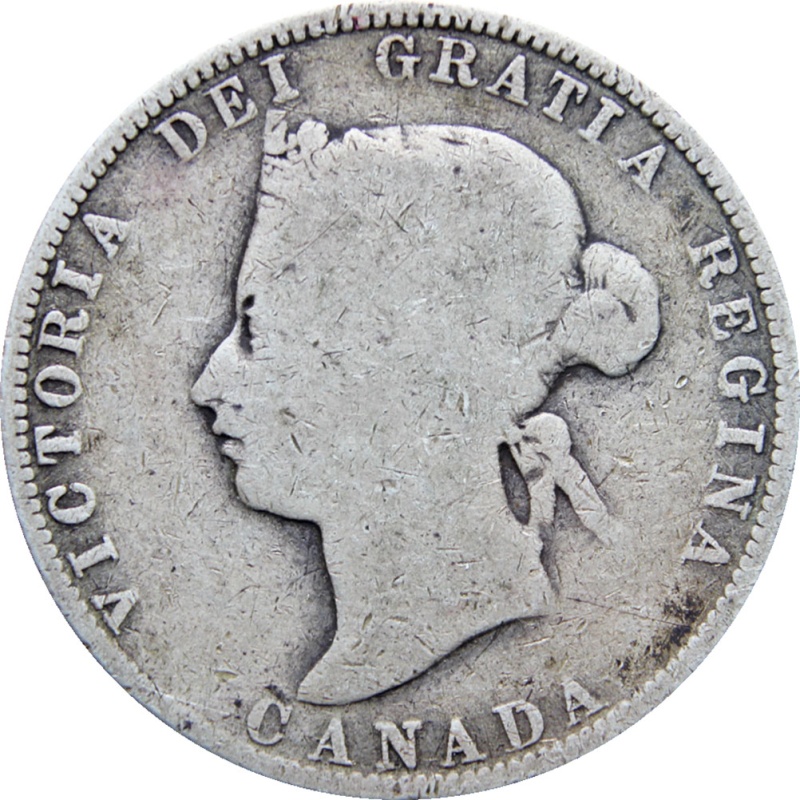 Canada 1874 25 Cents Victoria Coin Silver