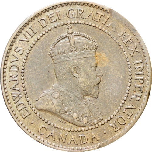 Canada 1905 One Cent Edward VII Coin