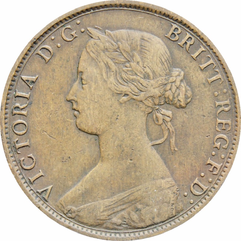 Canada Nova Scotia Queen Victoria 1861 One Cent Bronze Coin Large bud