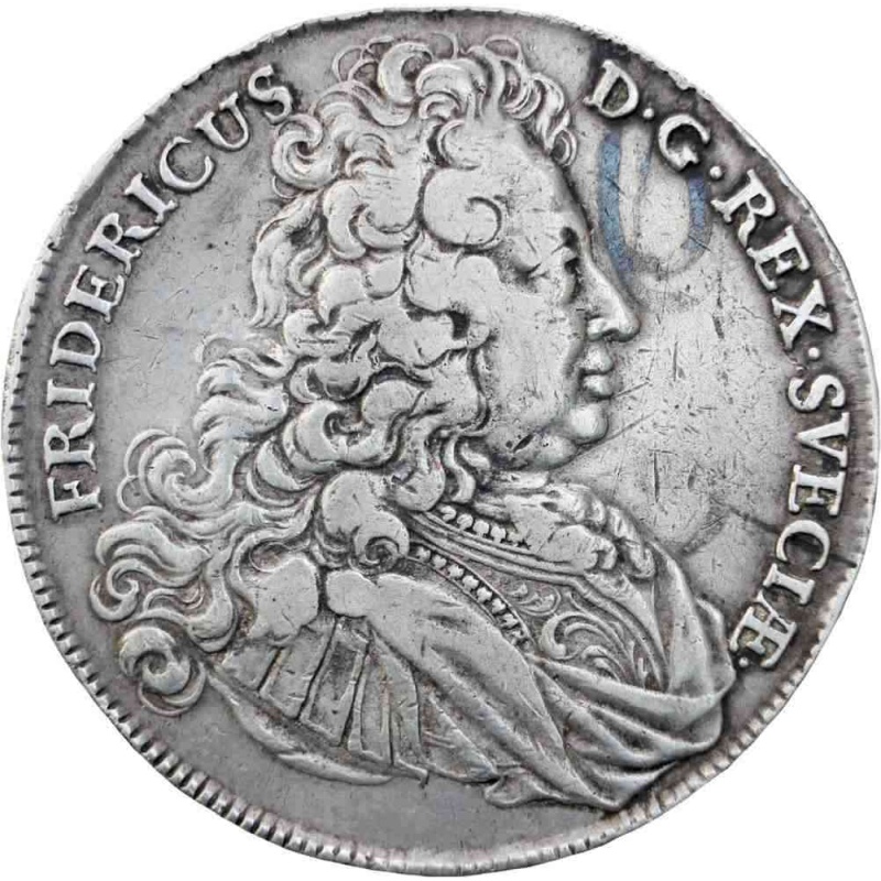 Very Rare 1724 Sweden King Frederick I Silver One Riksdaler first Swedish thaler (taler)