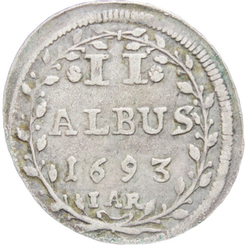 German states Hesse-Darmstadt Ernst Ludwig 1693 IAR 2 Albus Silver Coin