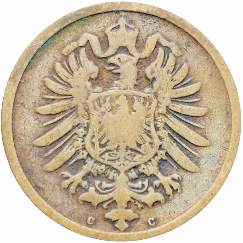 Germany 1874 2 Pfennig Wilhelm I Coin Type 1, Large Shield