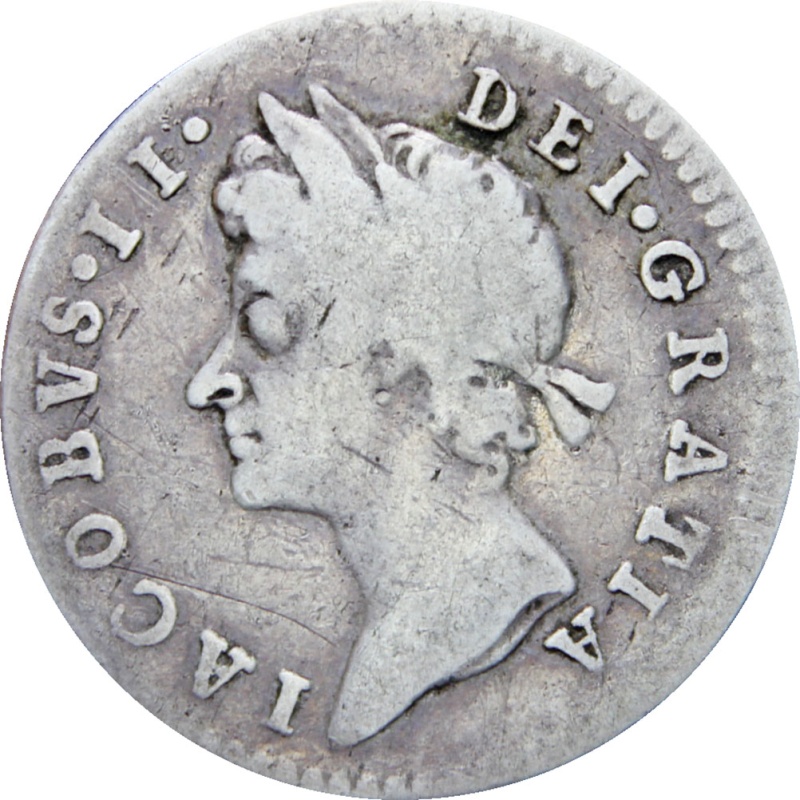 Great Britain 1685 3 Pence James II Coin Silver Maundy Coinage