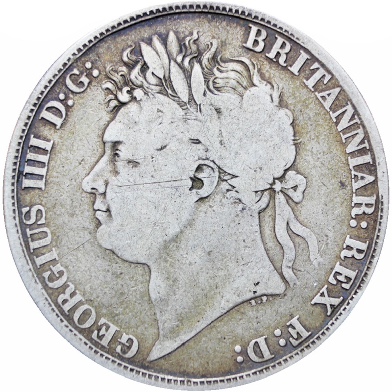 Great Britain 1821 Crown George IV Coin Silver Secundo