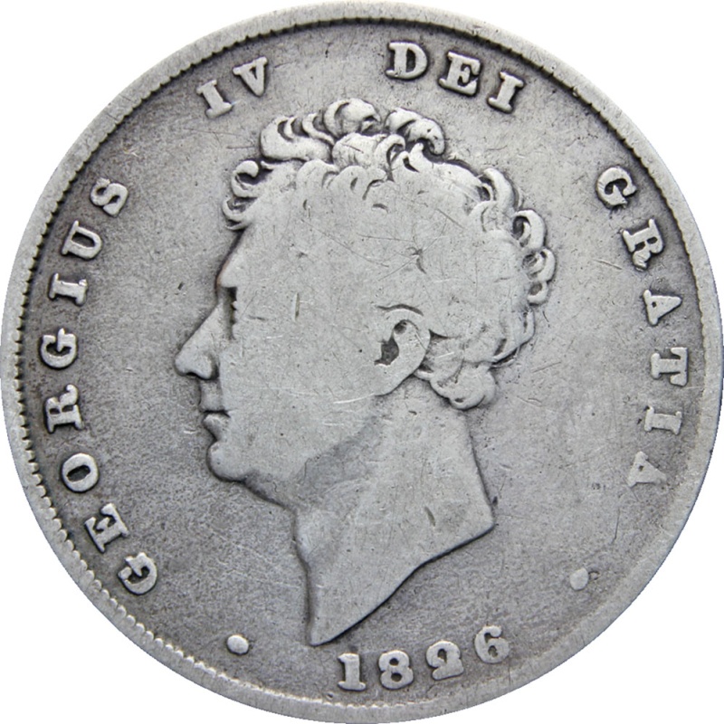 Great Britain 1826 Shilling George IV Coin Silver