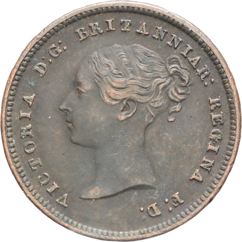 Great Britain Queen Victoria 1844 Half Farthing Cooper Coin (1st portrait)