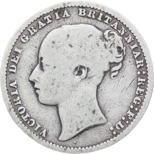 Great Britain Queen Victoria 1875 Shilling Silver Coin