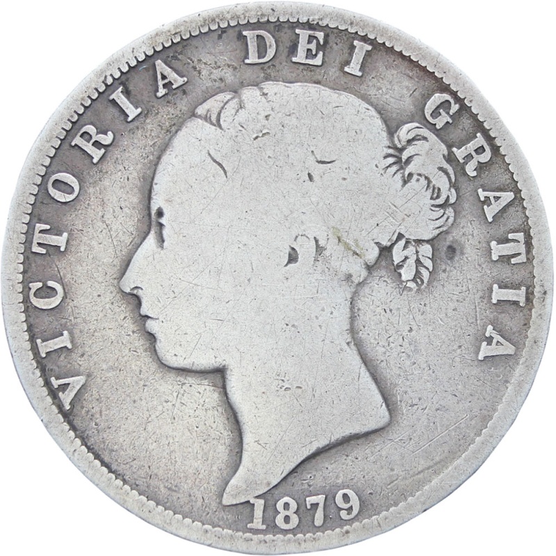 Great Britain Queen Victoria 1879 Half Crown Silver Coin
