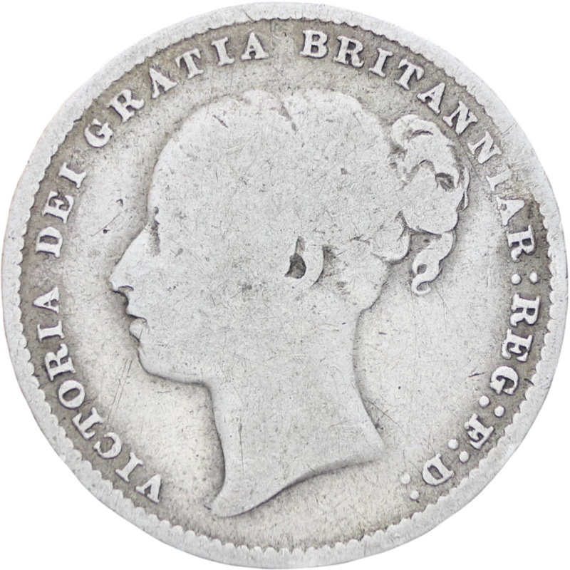 Great Britain Queen Victoria 1886 Shilling Silver Coin