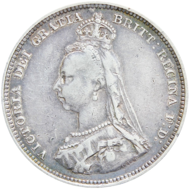 Great Britain Queen Victoria 1887 Shilling Silver Coin