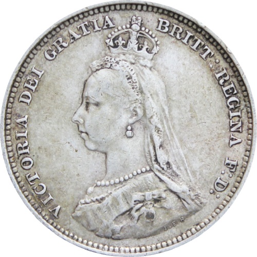 Great Britain Queen Victoria 1887 Shilling Silver Coin