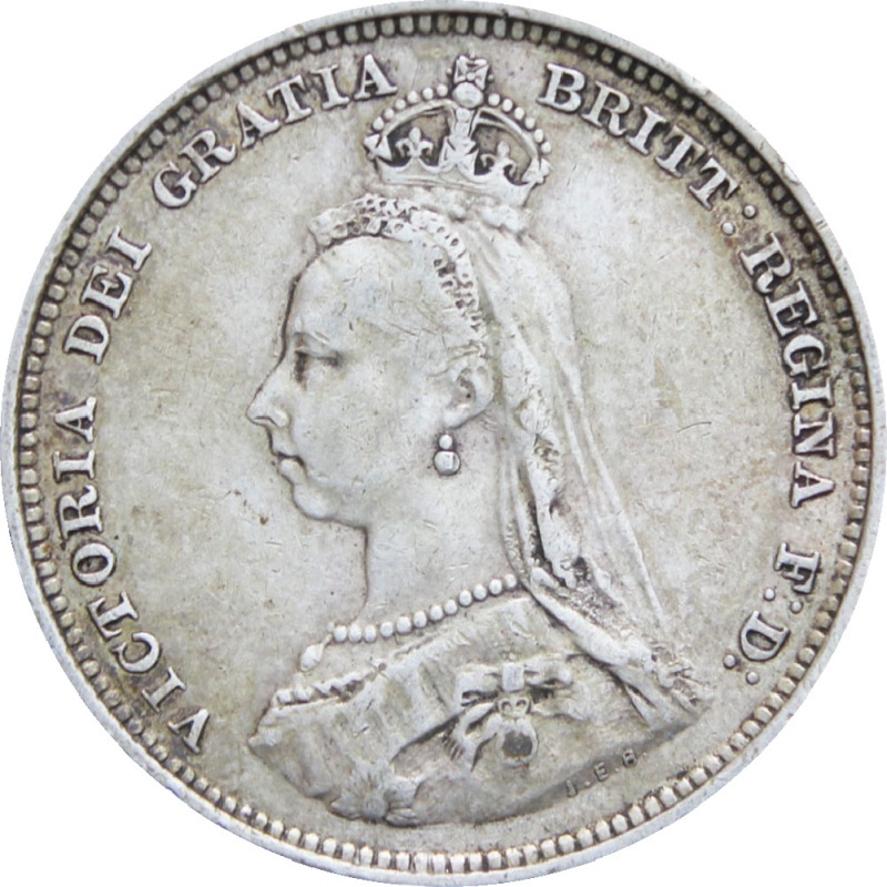 Great Britain Queen Victoria 1887 Shilling Silver Coin