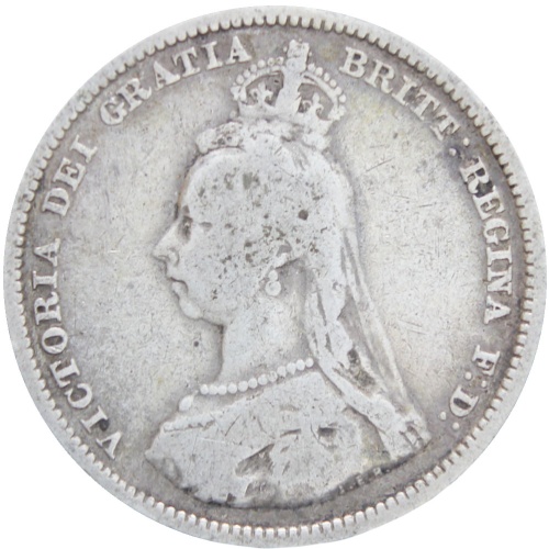 Great Britain Queen Victoria 1887 Shilling Silver Coin