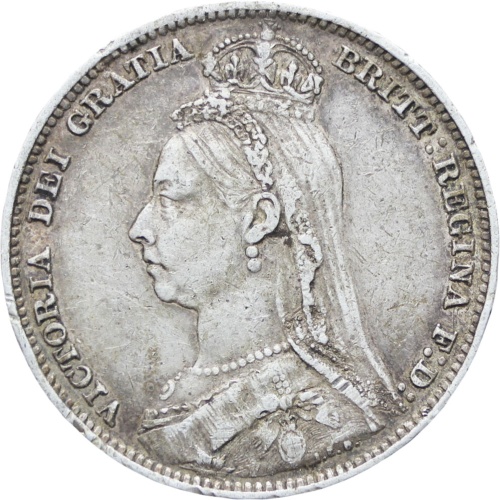 Great Britain Queen Victoria 1890 Shilling Silver Coin