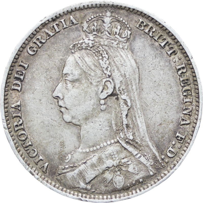 Great Britain Queen Victoria 1890 Shilling Silver Coin