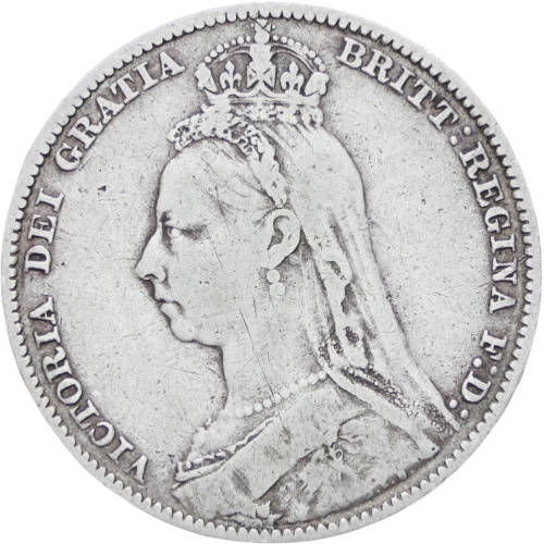 Great Britain Queen Victoria 1890 Shilling Silver Coin