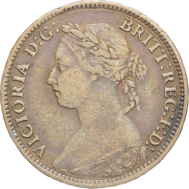 Great Britain Queen Victoria 1891 Farthing Bronze Coin (2nd portrait)