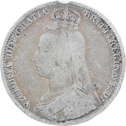 Great Britain Queen Victoria 1892 Shilling Silver Coin