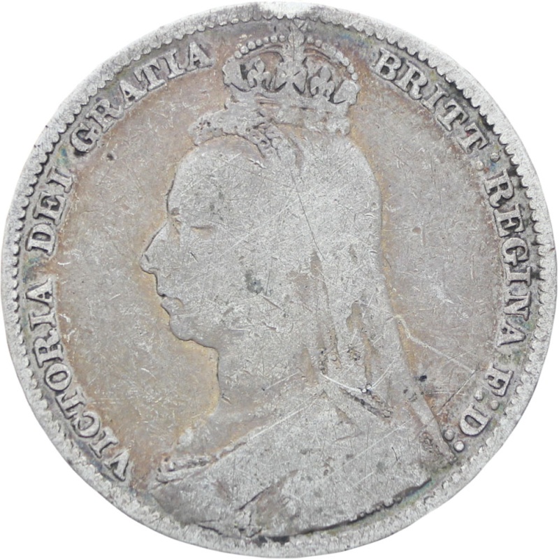 Great Britain Queen Victoria 1892 Shilling Silver Coin