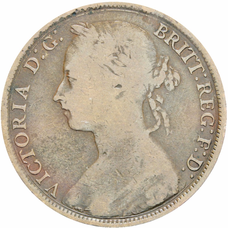 Great Britain Queen Victoria 1894 One Penny Bronze Coin