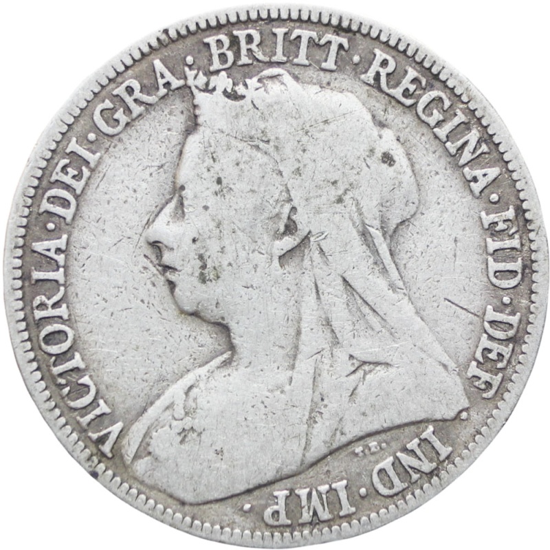 Great Britain Queen Victoria 1896 Shilling Silver Coin