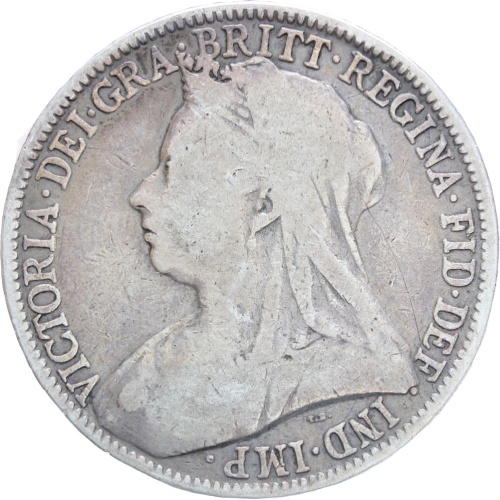 Great Britain Queen Victoria 1899 Two Shillings Florin Silver Coin