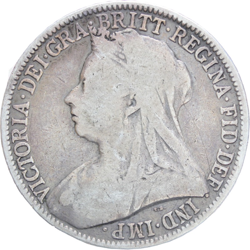 Great Britain Queen Victoria 1899 Two Shillings Florin Silver Coin