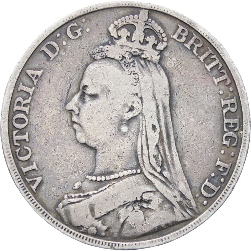 Great Britain Queen Victoria Crown 1890 Silver Coin