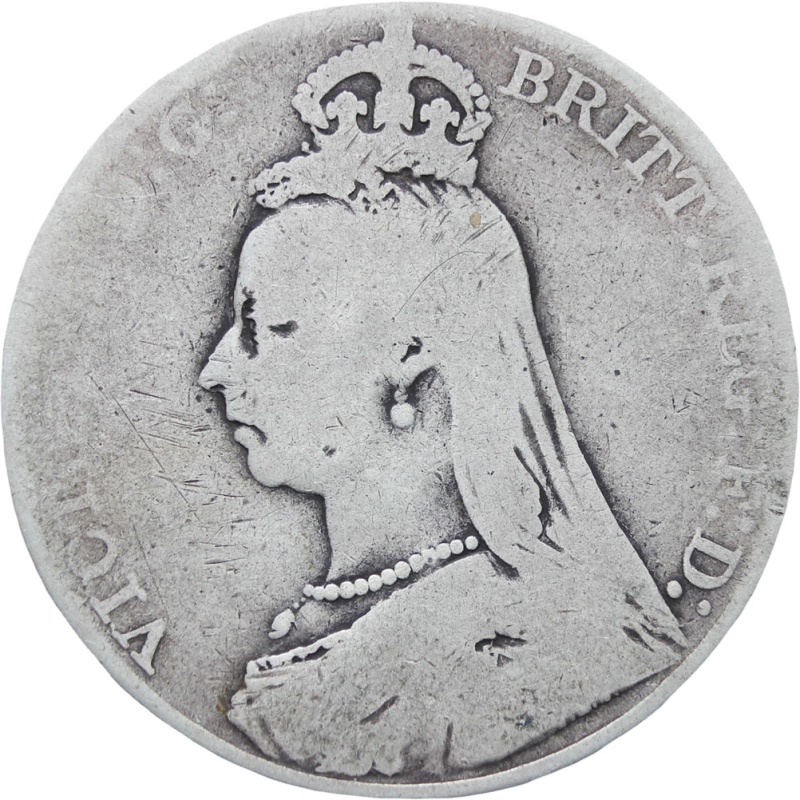 Great Britain Queen Victoria Crown 1890 Silver Coin