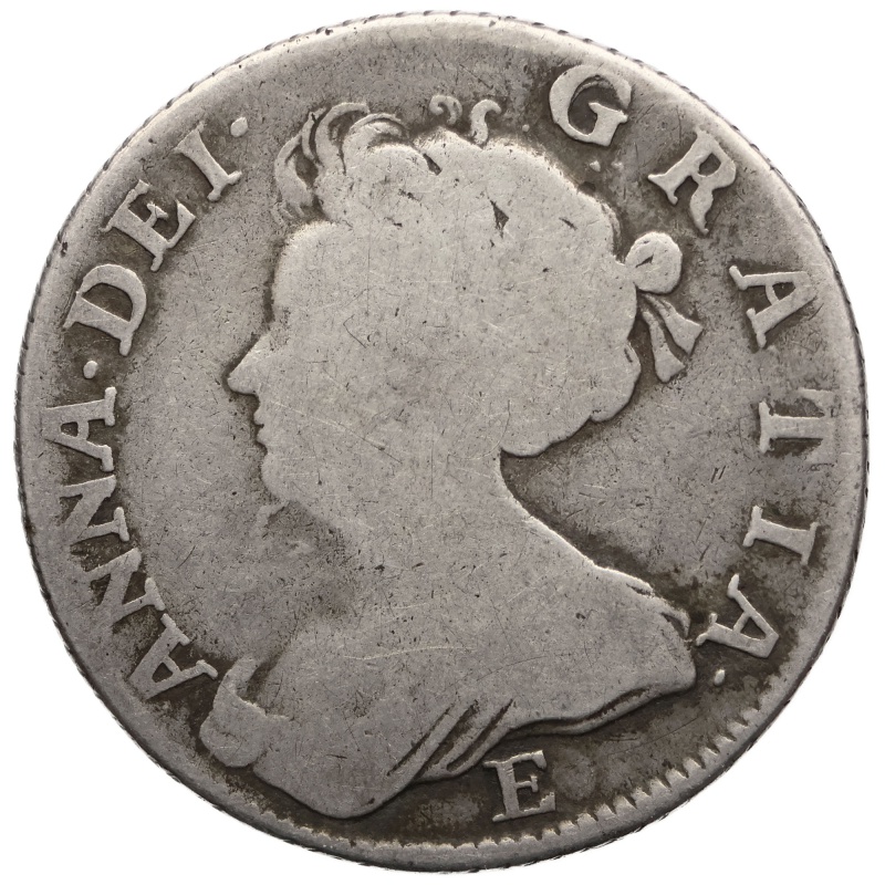 1707 Shilling Anne Coin Edinburgh Mint UK 2nd bust